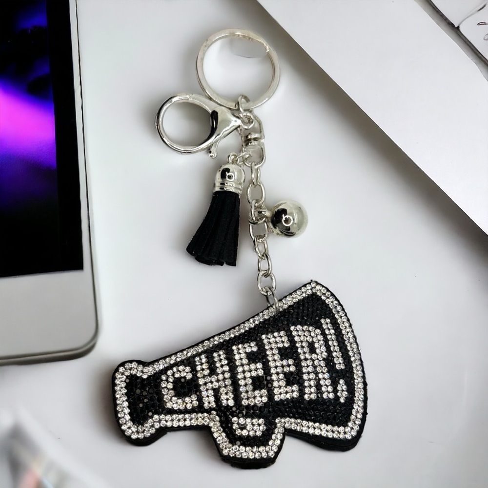 Rhinestone CHEER Megaphone Keychain | Cheerleader Gift
